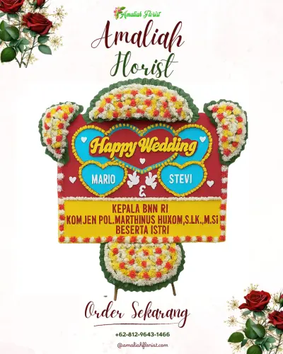 Karangan Papan Bunga Pernikahan di Mekartanjung